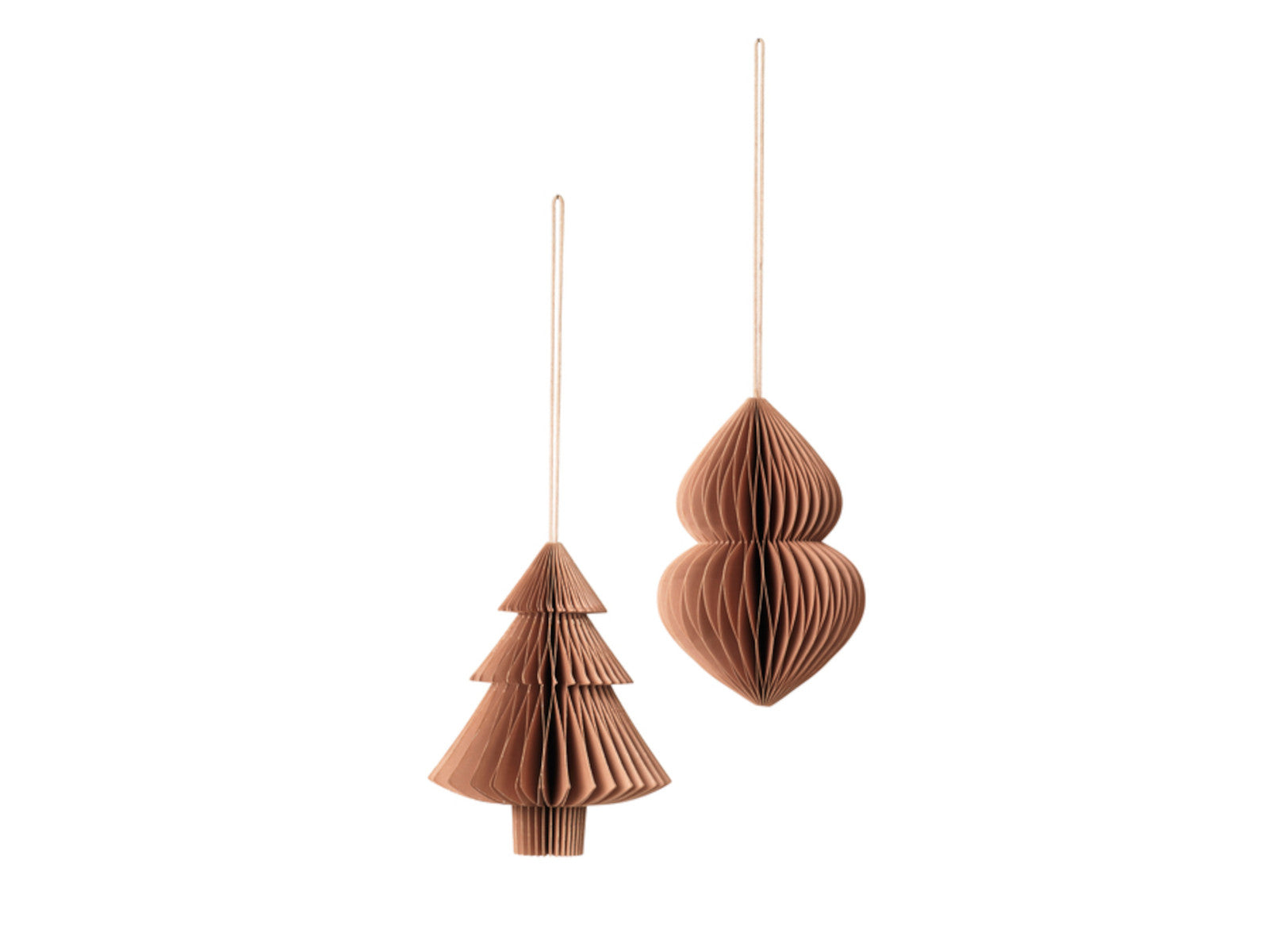 Broste Copenhagen CHRISTMAS MIX Papierhänger indian tan Set2 Freisteller