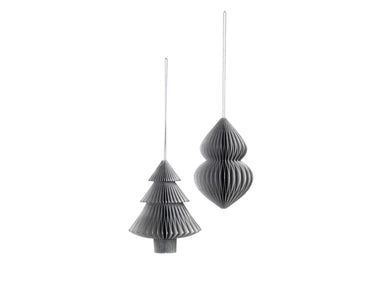 Broste Copenhagen CHRISTMAS MIX Papierhänger silver Set2 Freisteller
