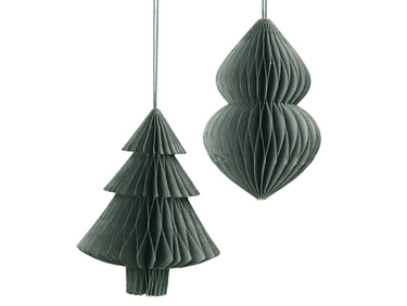 Broste Copenhagen CHRISTMAS MIX Papierhänger thyme Set2 Freisteller