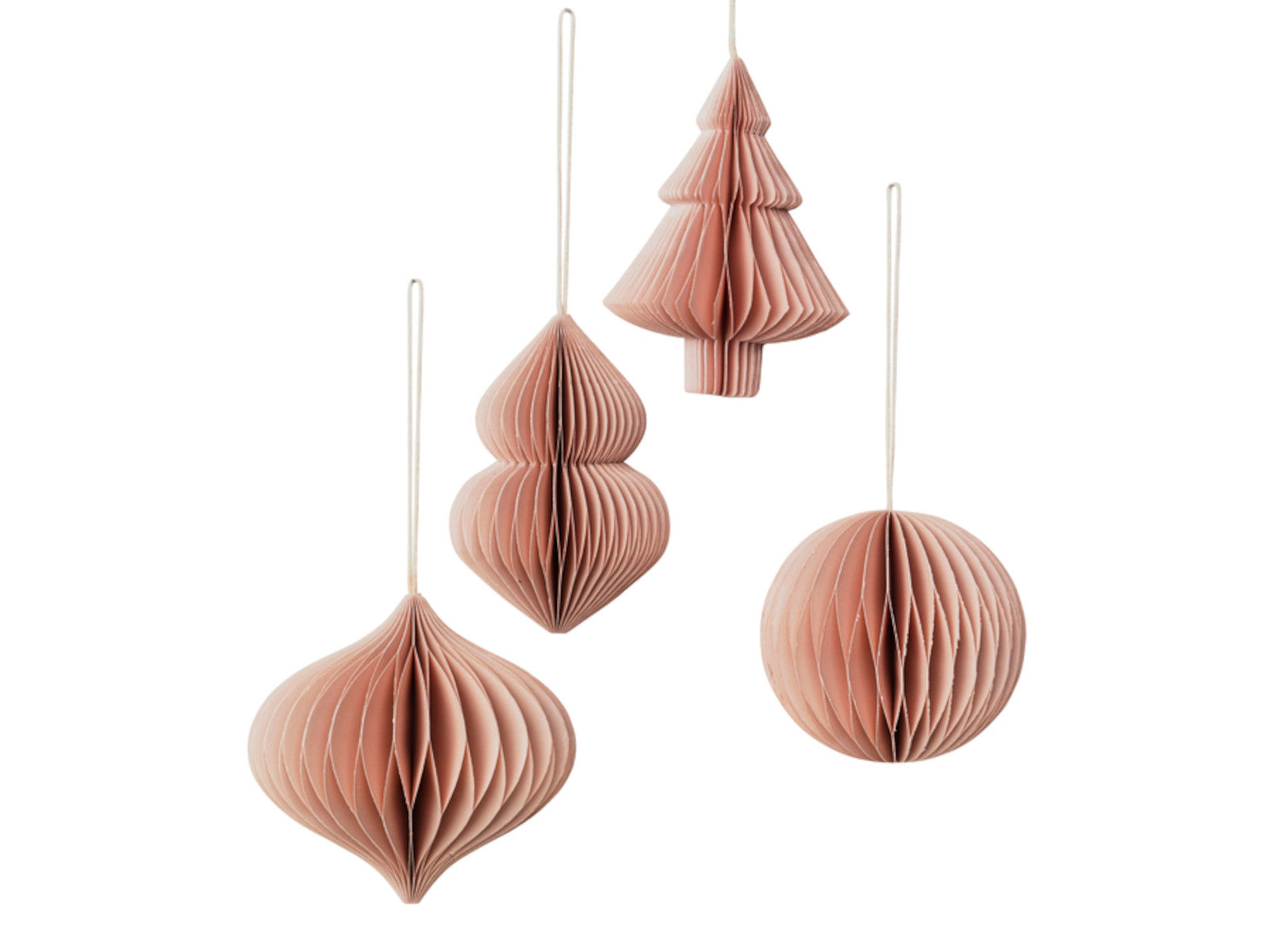 Broste Copenhagen CHRISTMAS MIX Papierhänger dusty pink Set4 Freisteller