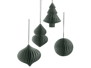 Broste Copenhagen CHRISTMAS MIX Papierhänger thyme Set4 Freisteller