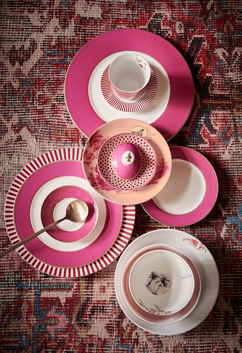 PIP STUDIO Royal Stripes Speiseteller dark pink 26,5 cm