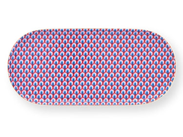 PIP STUDIO Flower Fest. Scall.red-light blue Zuckertablett Freisteller 1