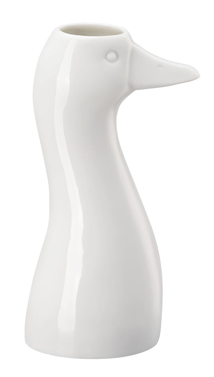 Hutschenreuther Gans-Vase Weiss Vase 14 cm Freisteller
