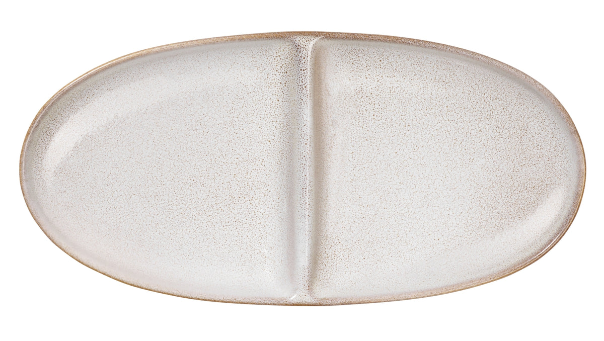 ASA SAISONS Aperitifteller 2-geteilt oval sand