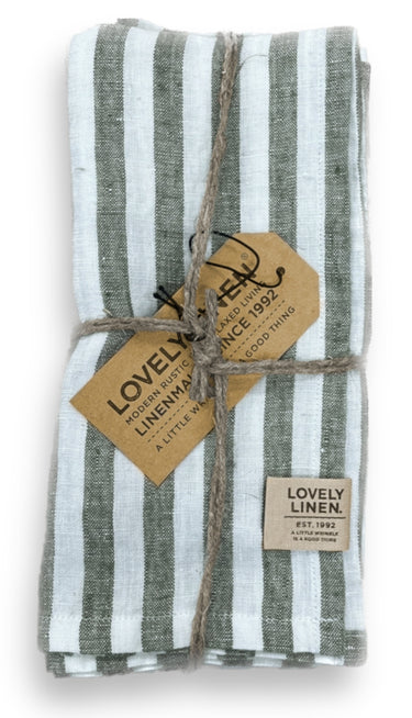 Lovely Linen Lovely Serviette Leinen edge jeep green (1 Stück)