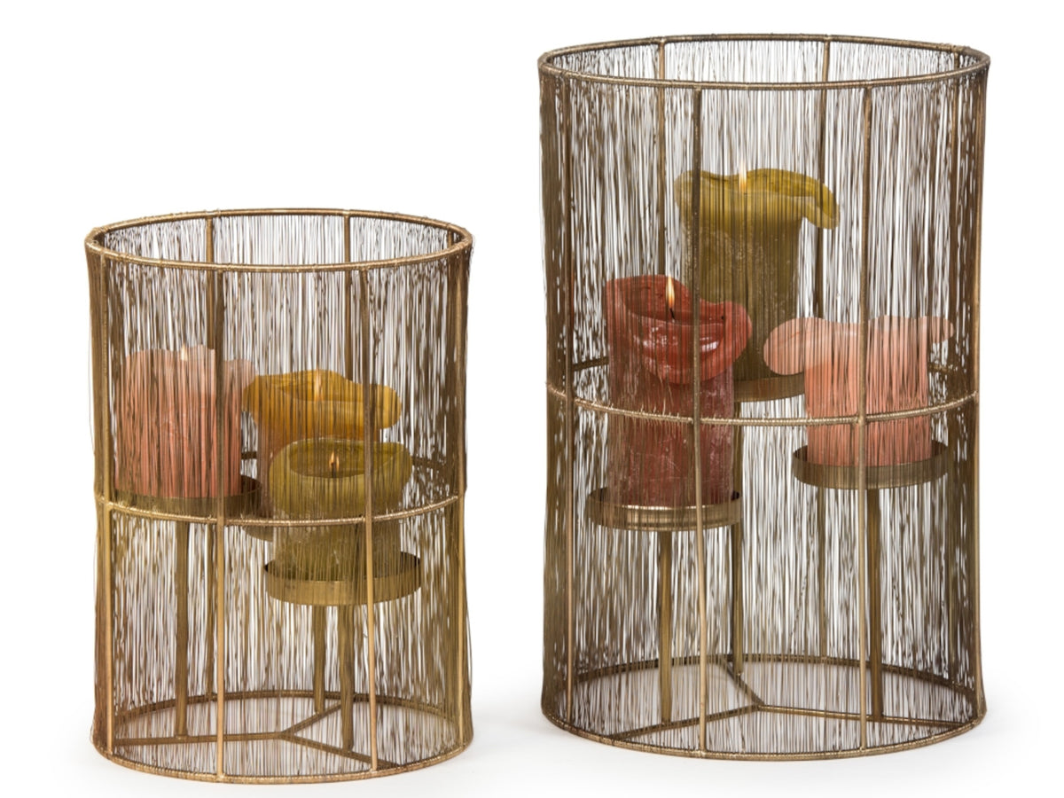 Dekocandle Hurricane Windlicht messing für 3 Kerzen Ø31x46cm Lifestyle 2