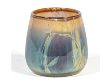 Dekocandle Windlicht Glas grün/ braun Ø 12 x 11 cm (1 Stück) Freisteller1