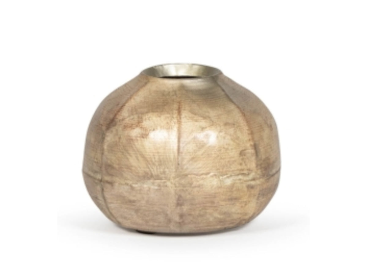 Dekocandle Vase silber-gold Ø10,5 x 8 cm (1 Stück) Freisteller1