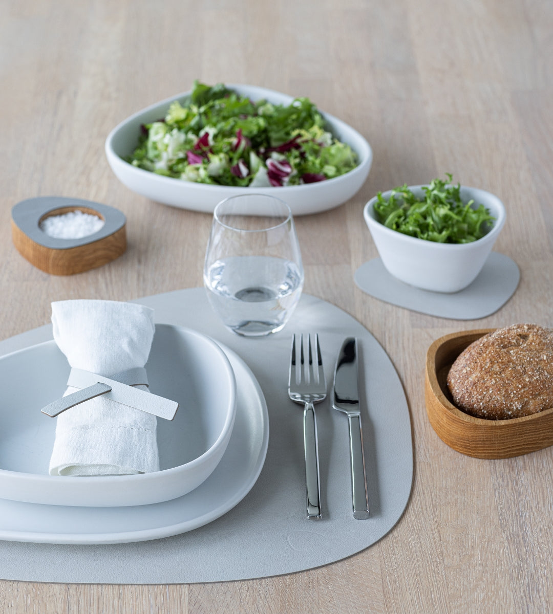 LIND DNA NUPO Tischset Curve L oyster white 37 x 44 cm