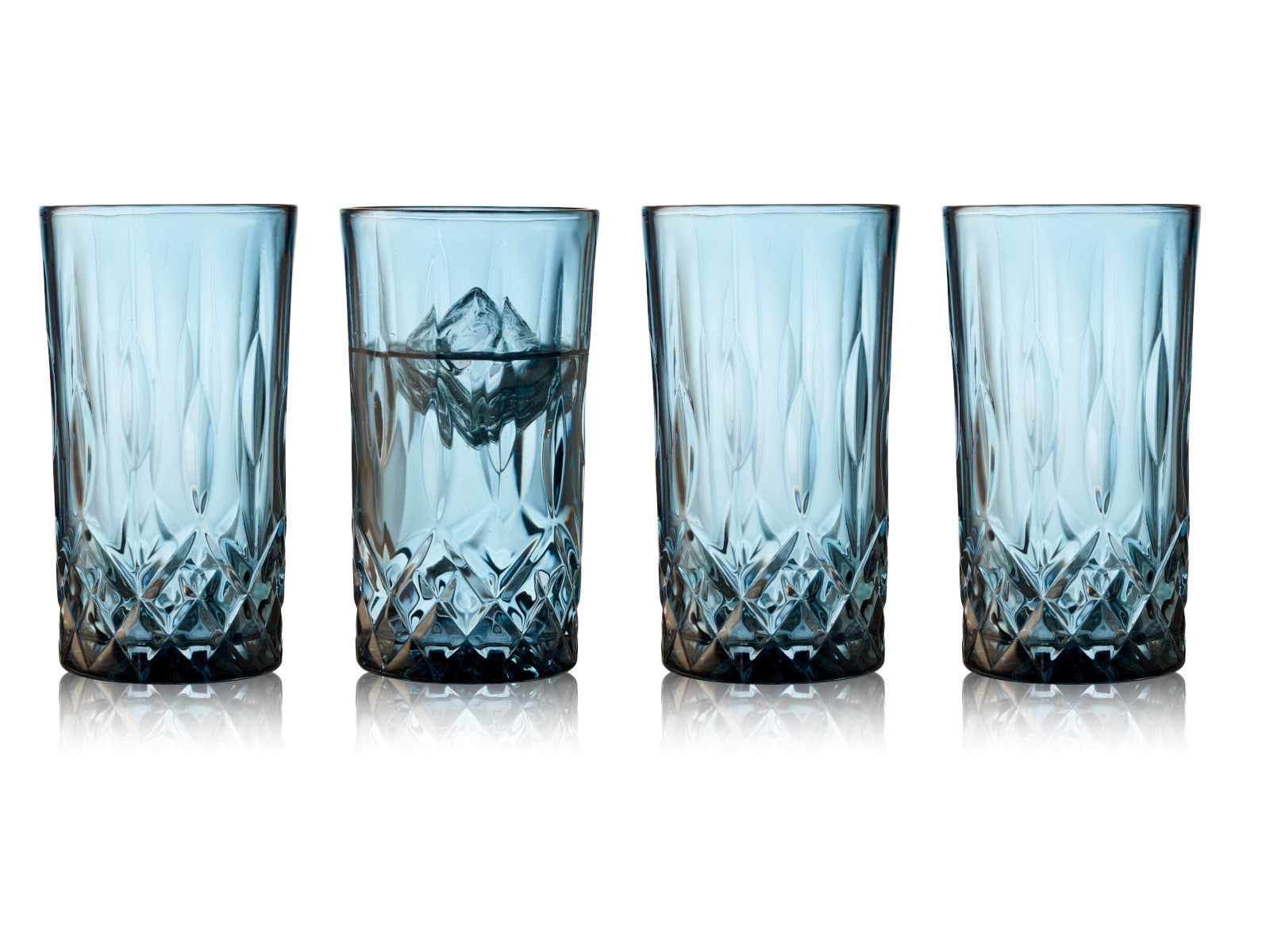 Lyngby Highball Sorrento Longdrinkglas blau 380ml Set4 Freisteller1