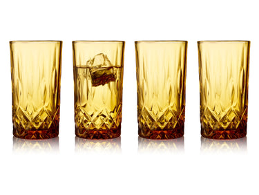 Lyngby Highball Sorrento Longdrinkglas amber 380ml Set4 Freisteller1