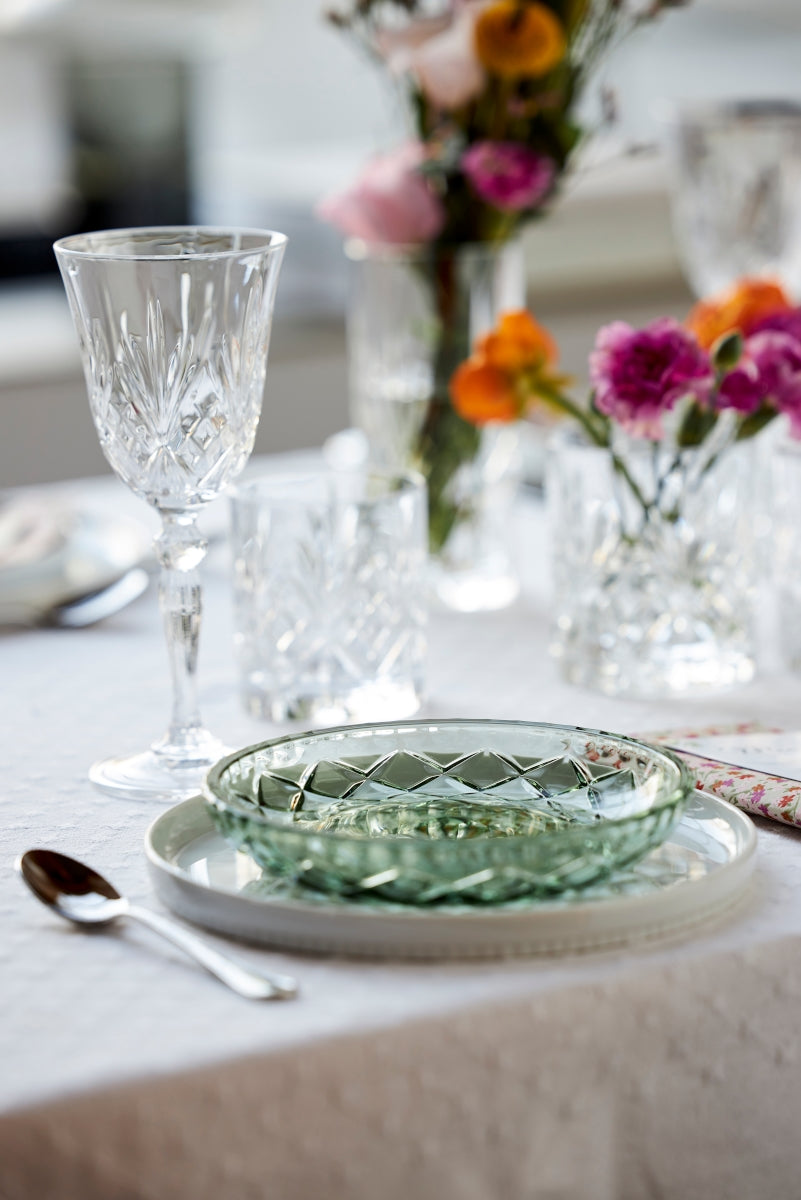 Lyngby Sorrento Teller Glas grün 16 cm Set4 Lifestyle1