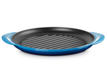 Le Creuset Grillplatte rund azure 25cm Freisteller1
