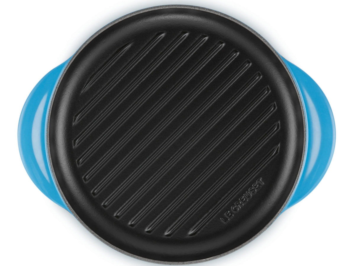 Le Creuset Grillplatte rund azure 25cm Freisteller4