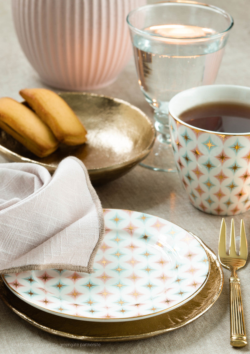 Greengate Mannie Leinen Serviette dusty rose 40x40cm Lifestyle 1