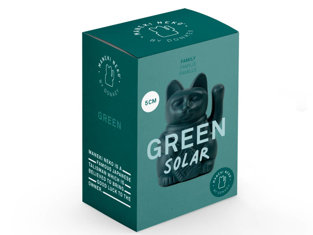 Donkey Products Lucky Cat Solar Winkekatze grün 6,5cm Freisteller 3