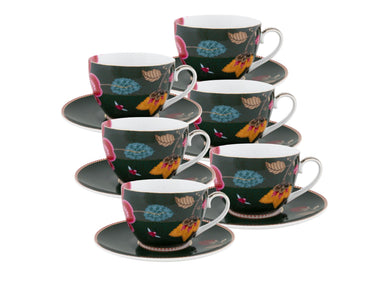 PIP STUDIO Fantasy Green Tasse mit Untertasse 280ml Set6 Freisteller 1