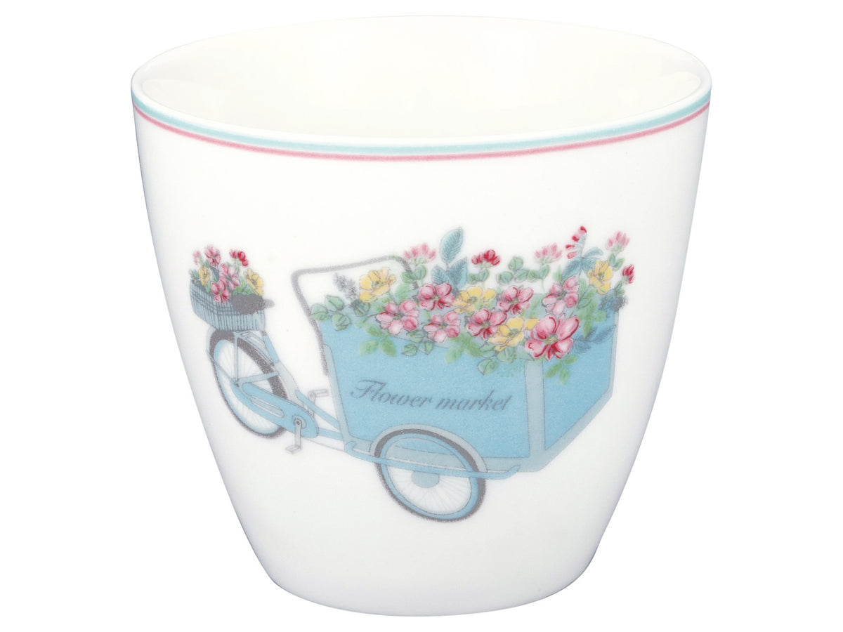 Greengate Portia Latte Cup flowers white 0,35l Freisteller 1