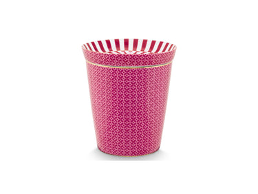 PIP STUDIO Royal Tiles Becher & Teebeutelablage Set dunkelpink 230 ml Freisteller