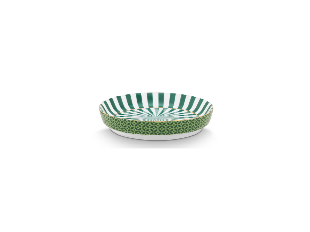 PIP STUDIO Royal Flower Becher & Teebeutelablage Set grün 230 ml Freisteller