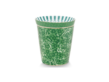 PIP STUDIO Royal Flower Becher & Teebeutelablage Set grün 230 ml Freisteller