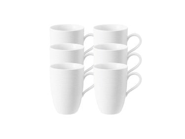 Seltmann Weiden Beat Weiss uni Maxi-Becher mit Henkel 0,45 l Set6