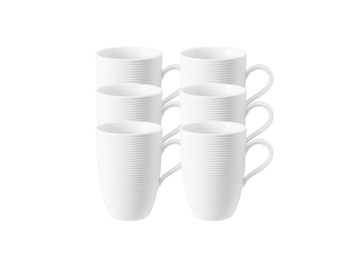 Seltmann Weiden Beat Weiss uni Maxi-Becher mit Henkel 0,45 l Set6