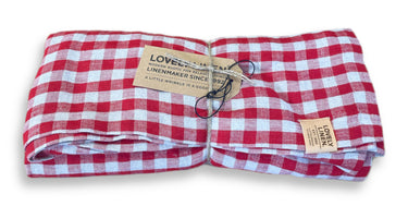 Lovely Linen Misty Tischdecke Leinen square real red 145x300cm (1 Stück)