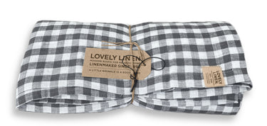 Lovely Linen Misty Tischdecke Leinen square dark grey 145x250cm (1 Stück)