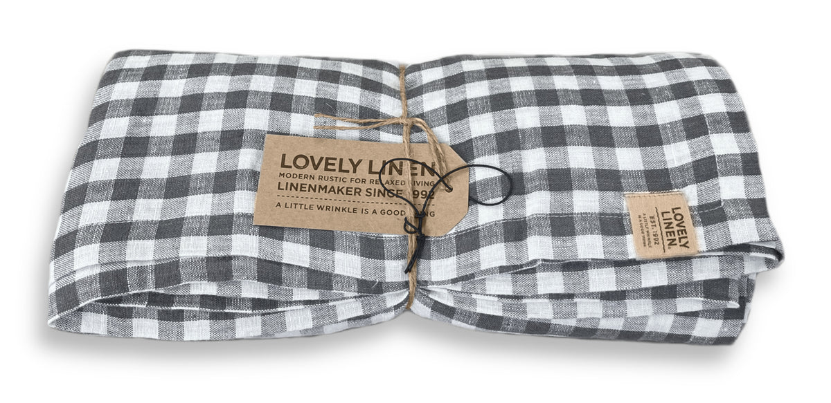 Lovely Linen Misty Tischdecke Leinen square dark grey 145x380cm (1 Stück)
