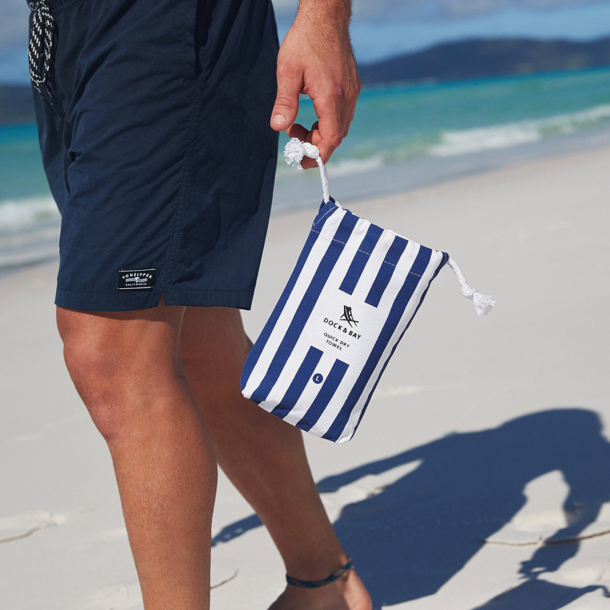 Dock & Bay Beach Towel XL Whitsunday Blue 200x90cm Lifestyle 3