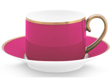 PIP STUDIO Chique Tasse mit Untertasse gold-pink 0,22 l