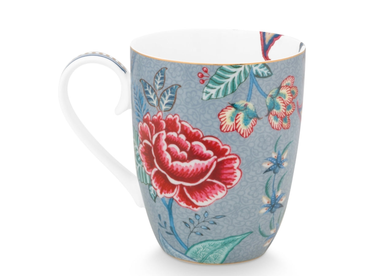 PIP STUDIO Flower Festival Henkelbecher Light Blue 350 ml