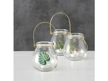 Boltze Leaf Windlicht sortiert 10 cm (1 Stück)
