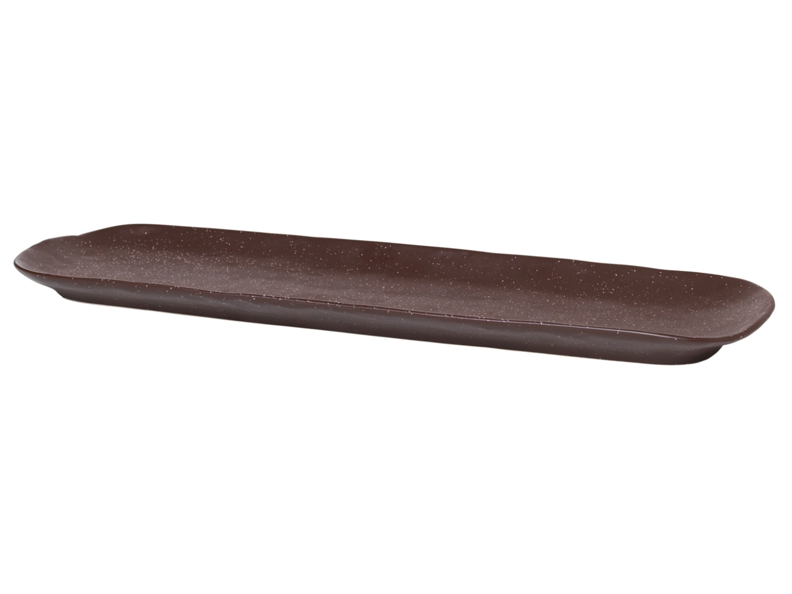 Broste Copenhagen Shape Puce Brown mit Struktur Platte 40 x 11 cm