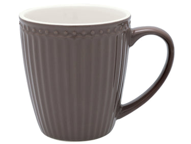 5707463408798 Greengate Alice Becher mit Henkel dark chocolate 0,4 l