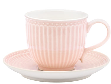 5707463253596 Greengate Alice Tasse mit Untertasse pale pink 8,5 cm