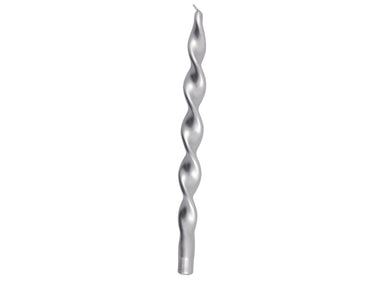 Greengate Kerze twisted silver large 2 Stück