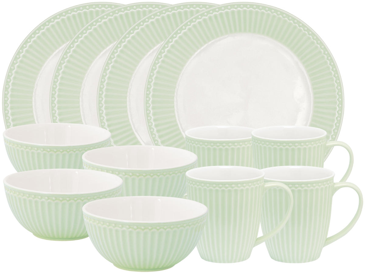 Greengate Alice Frühstücksset pale green 12tlg