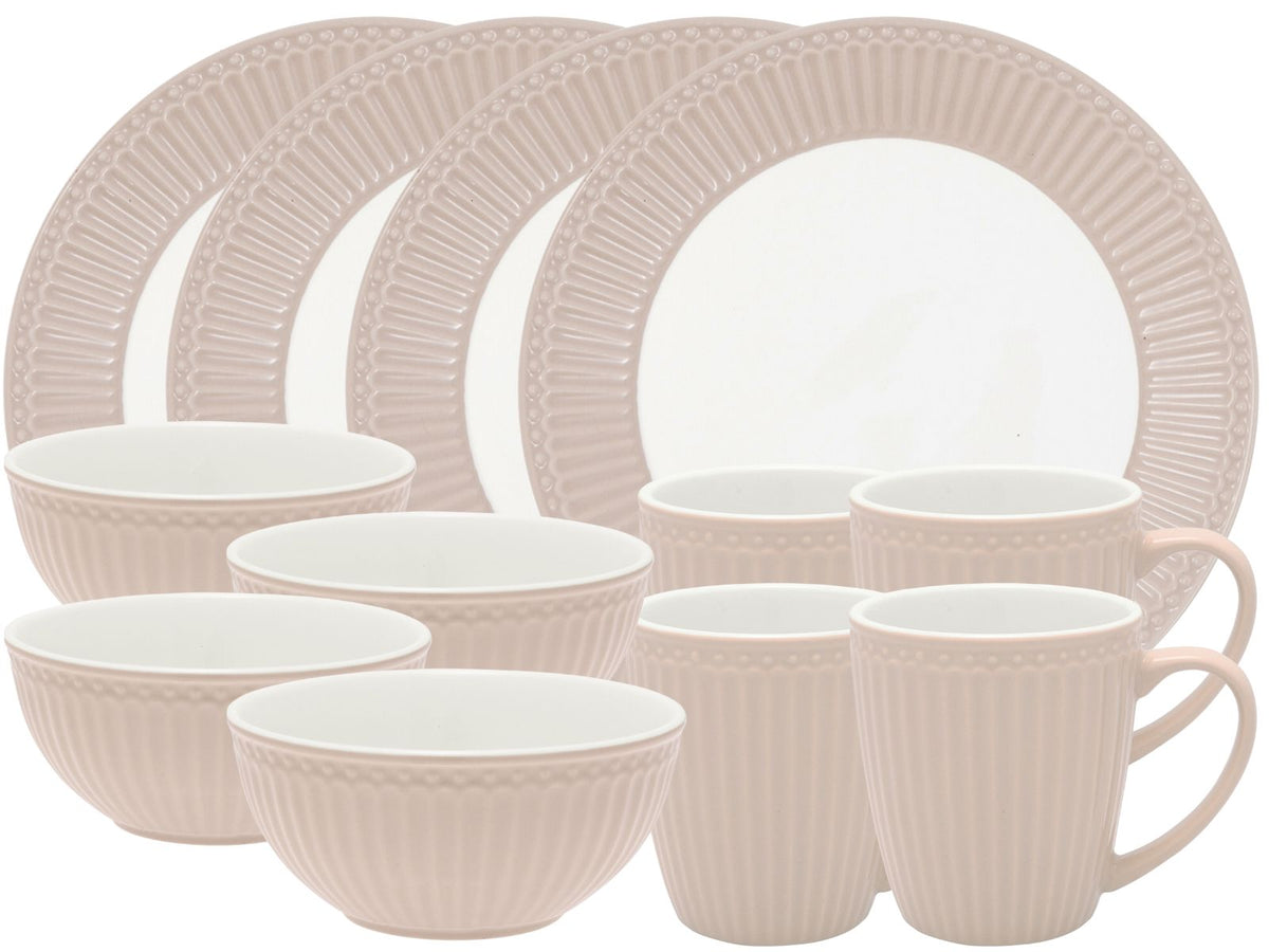 Greengate Alice Frühstücksset creamy fudge 12tlg