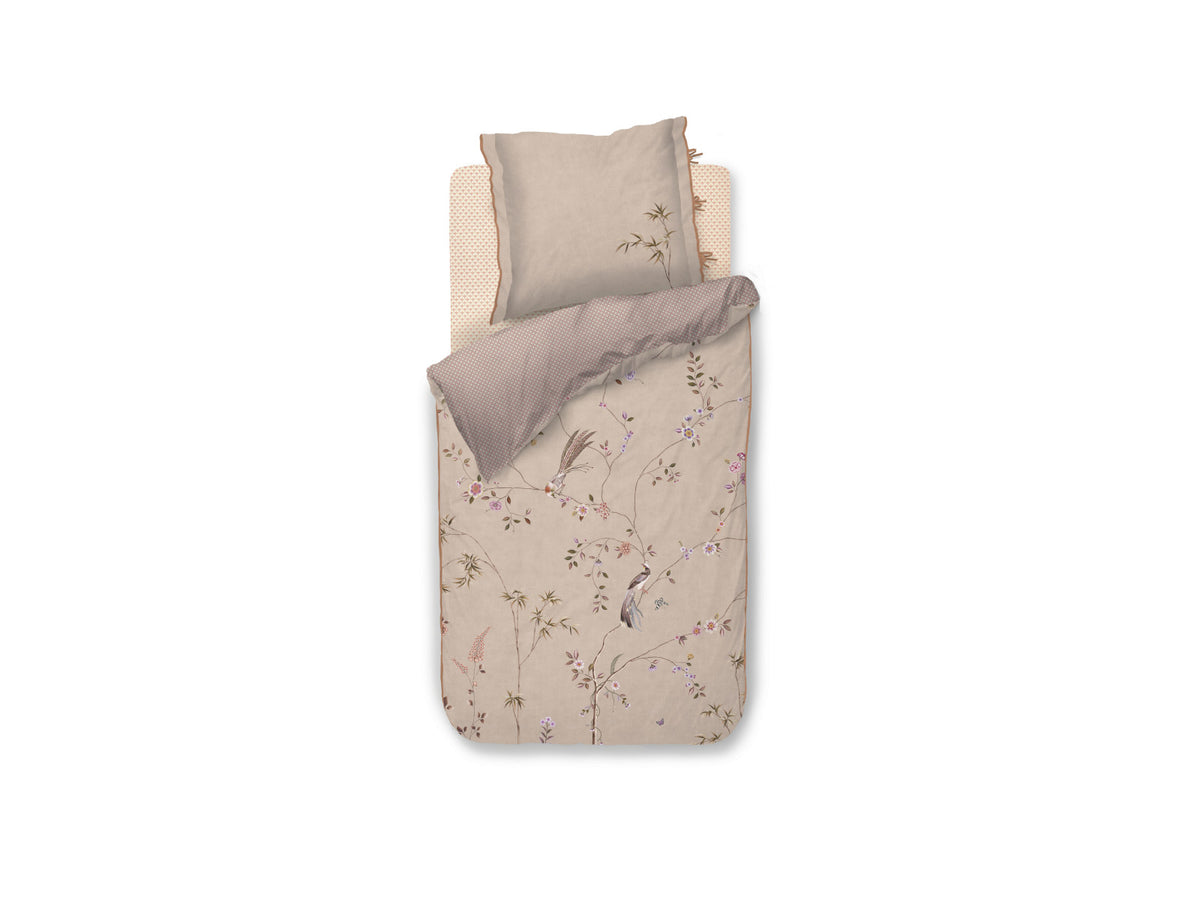 Pip Studio Bamboo Blossom Bettwäsche khaki 135x200cm (1 Stück) Freisteller