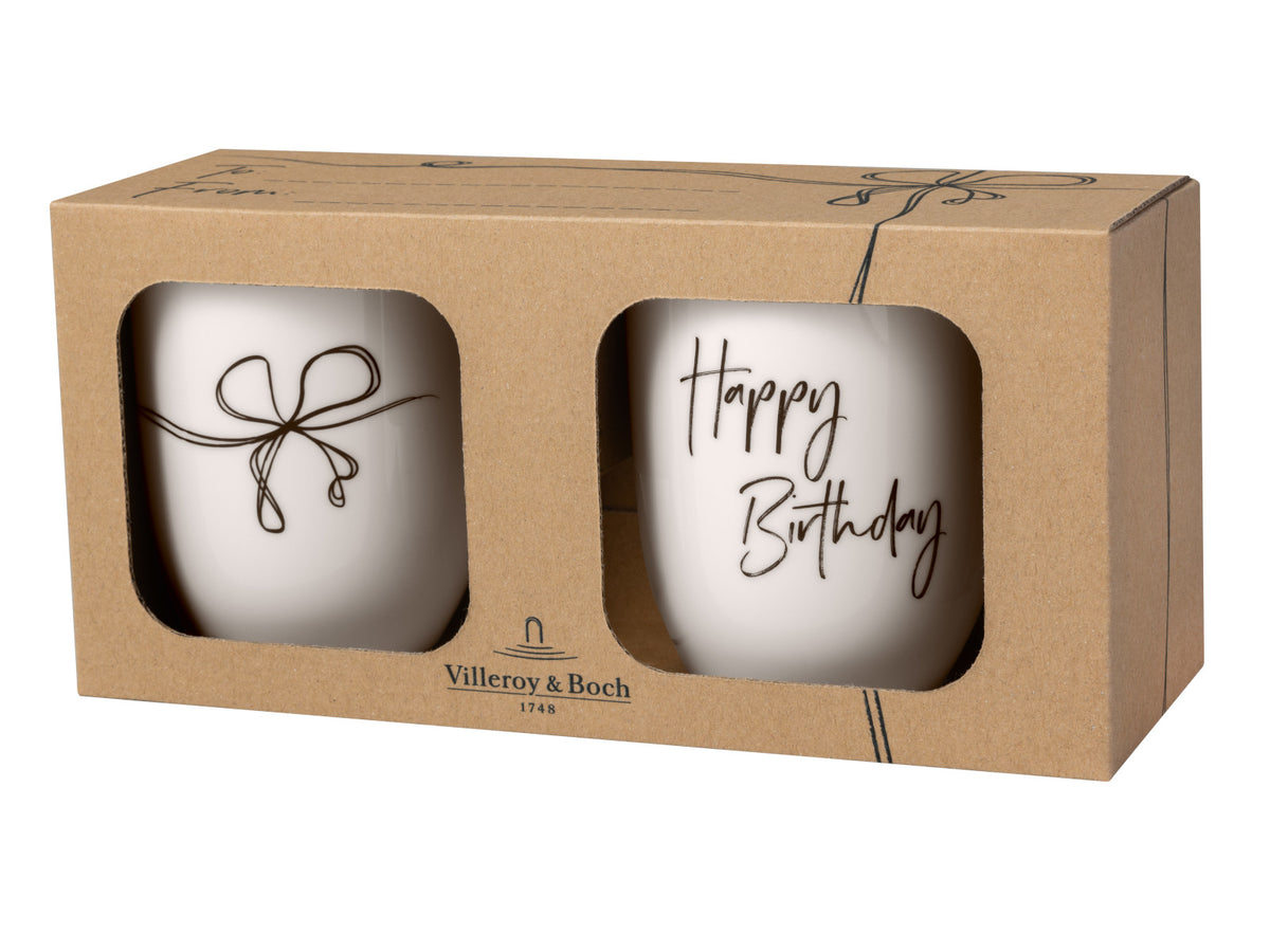 Villeroy & Boch Statement Henkelbecher Happy Birthday 0,29l Set 2tlg Freisteller 1