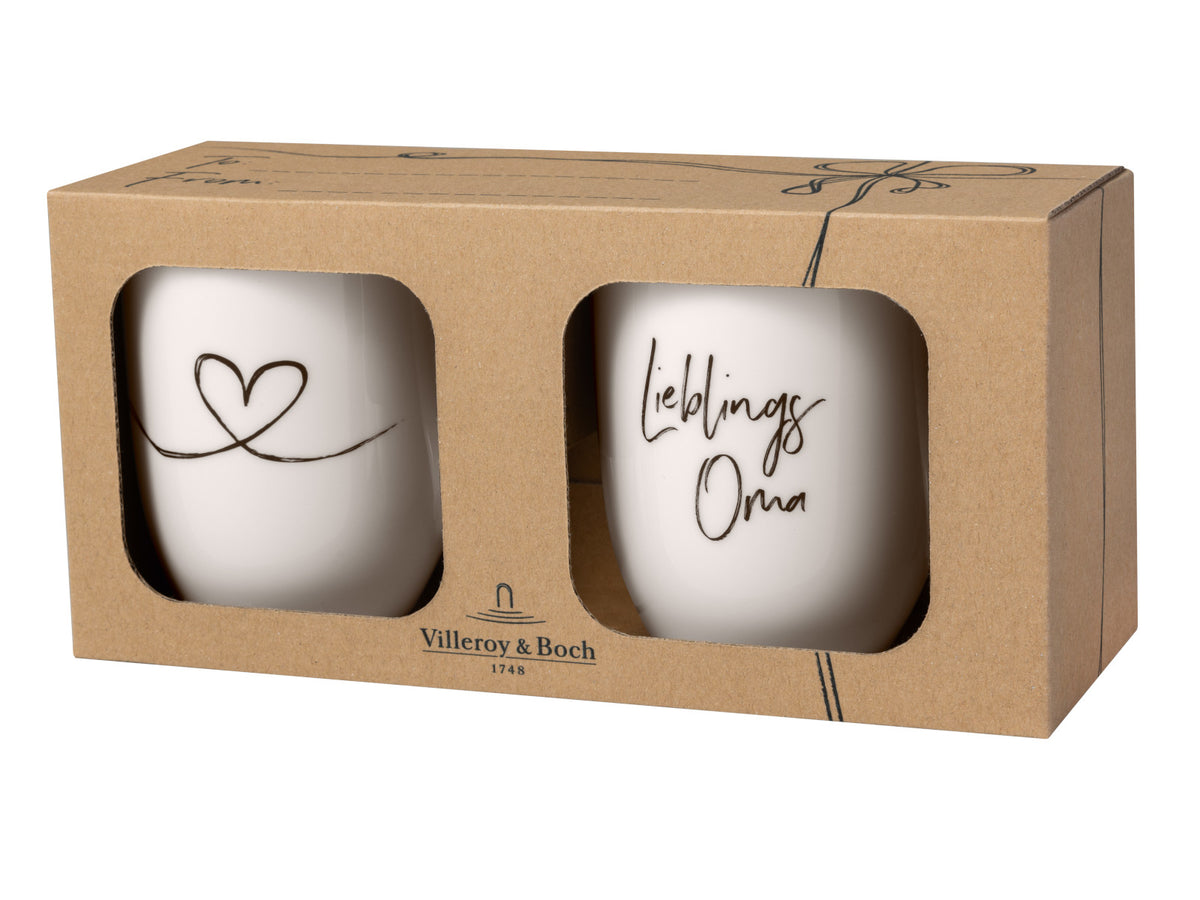 Villeroy & Boch Statement Henkelbecher Lieblingsoma 0,29l Set 2tlg Freisteller 1