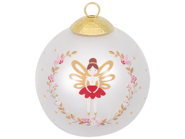 Greengate Cindarella Xmas Weihnachtskugel white 8cm Freisteller 1