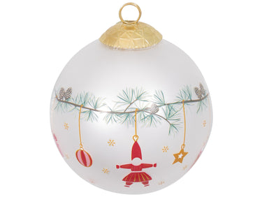 Greengate Juana Weihnachtskugel white 8cm Freisteller 1
