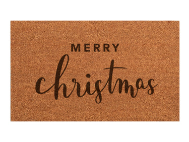 Eulenschnitt Kokos Fußmatte Merry Christmas beige 75x45cm Freisteller 1