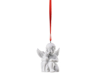 Rosenthal Engel-Anhänger mit Bambi weiss matt 7,5 cm
