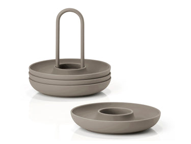 Zone Denmark Singles Eierbecher mit Halter taupe Set4