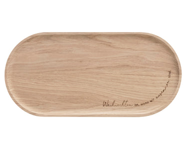 Eulenschnitt Mini Tablett aus Eiche Weihnachten ist 25cm Freisteller 1
